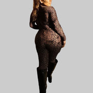 Combinaison Femme Léopard Transparente Sexy