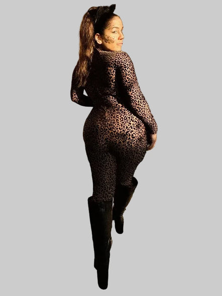 Combinaison Femme Léopard Transparente Sexy