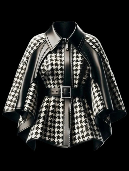 Veste Femme Chic Motif Pied-de-Poule