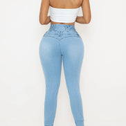 Jean Femme Taille Haute Slim Bleu Clair