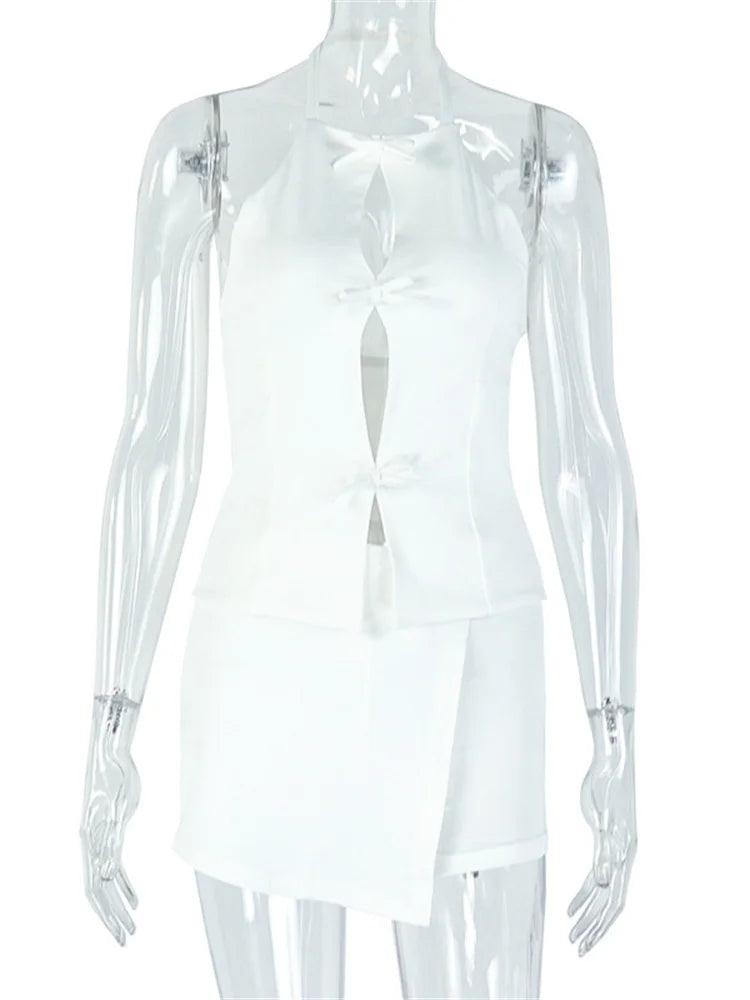Ensemble Femme Sexy Dos Nu Blanc