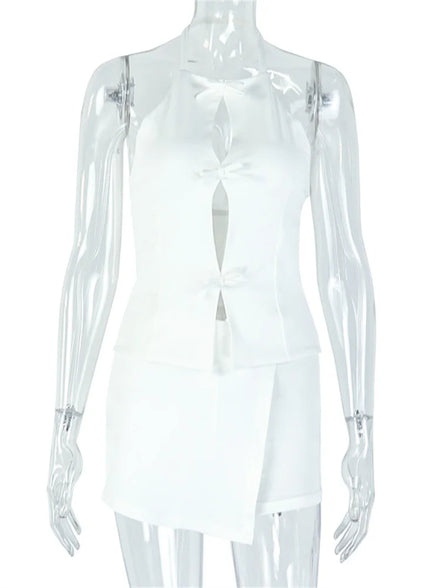 Ensemble Femme Sexy Dos Nu Blanc