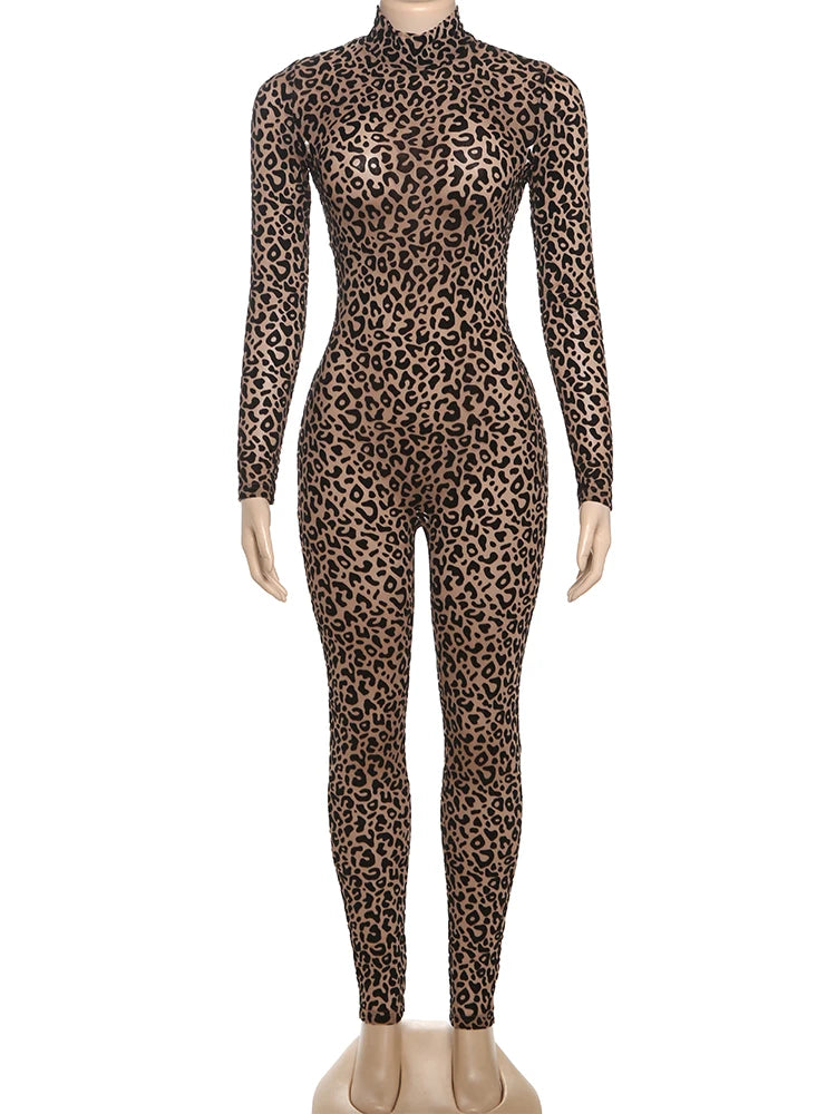 Combinaison Femme Léopard Transparente Sexy