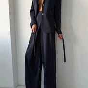 Ensemble Femme Élégant Blazer & Pantalon Large