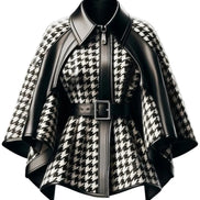 Veste Femme Chic Motif Pied-de-Poule