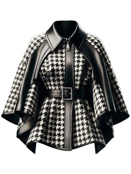Veste Femme Chic Motif Pied-de-Poule