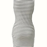 Robe Femme Moulante Zip Rayée Chic
