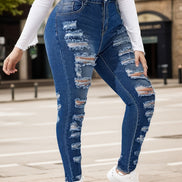 Titre conseillé :  Jean Skinny Femme Destroy – Coupe Ajustée